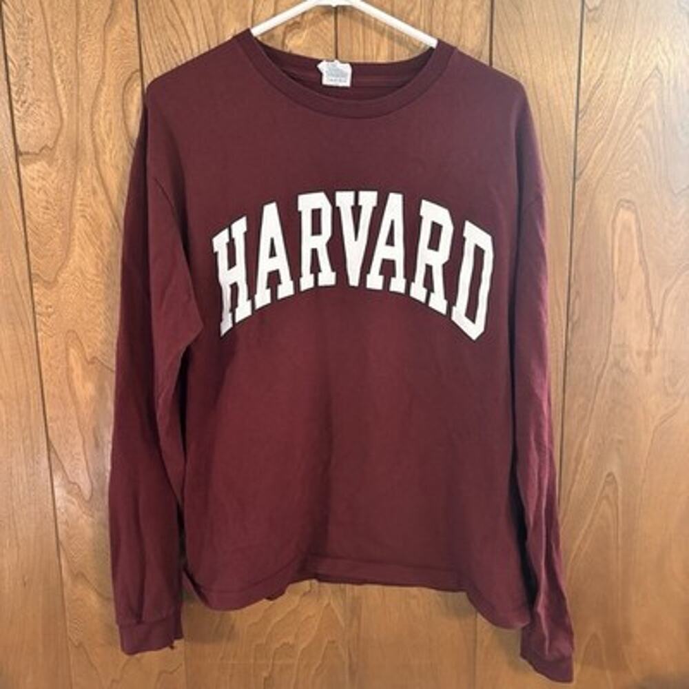 Harvard University Crimson Maroon Long Sleeve T-Shirt Men’s Large College Tee